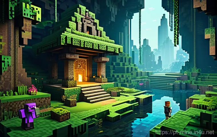 마인크래프트 팬 아트 활용 - A highly detailed digital illustration featuring a young, focused artist (wearing a comfortable hood...