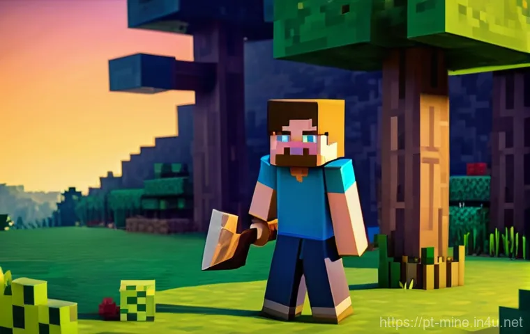 마인크래프트 생존 공예 팁 - **Prompt:** A lone adventurer, dressed in sturdy yet modest outdoor clothing (long-sleeved shirt, du...