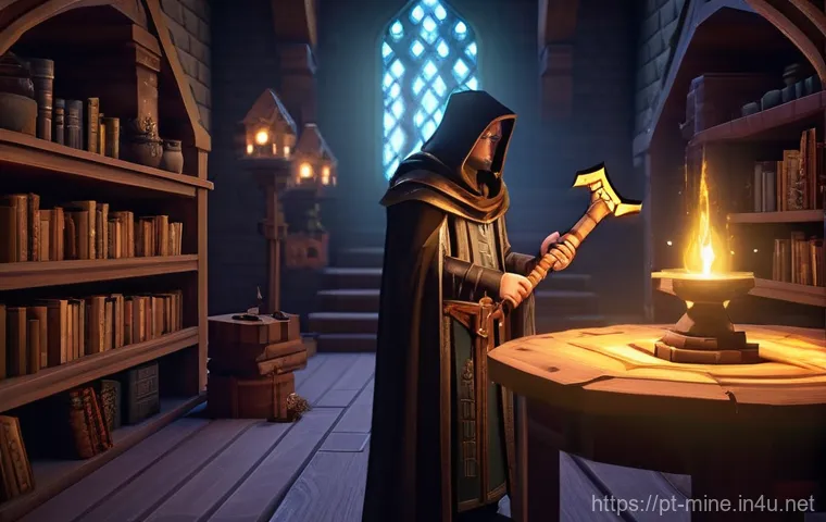 마인크래프트 생존 공예 팁 - **Prompt:** A determined miner, fully clad in practical, modest iron armor (helmet, chestplate, legg...