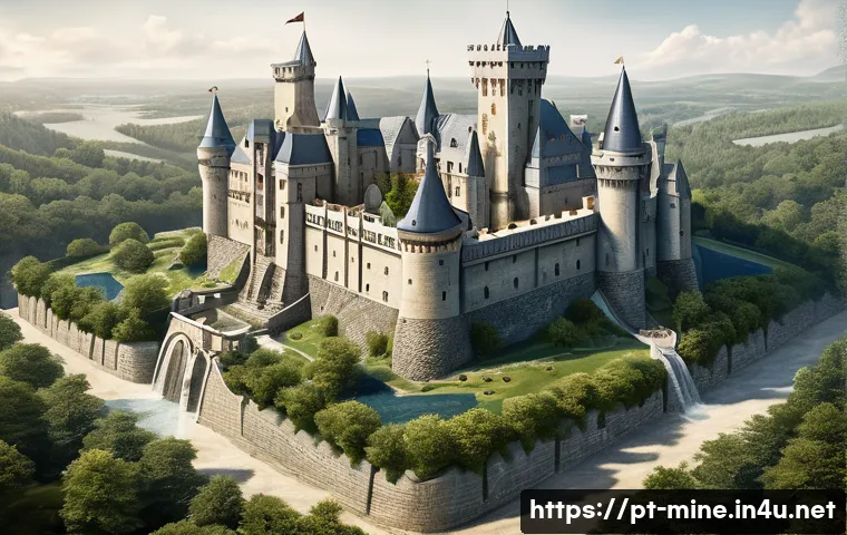 마인크래프트 화려한 건축물 탐방 - **Prompt 1: Grand Medieval Castle Blueprint and Terraforming**
    "A top-down architectural bluepri...